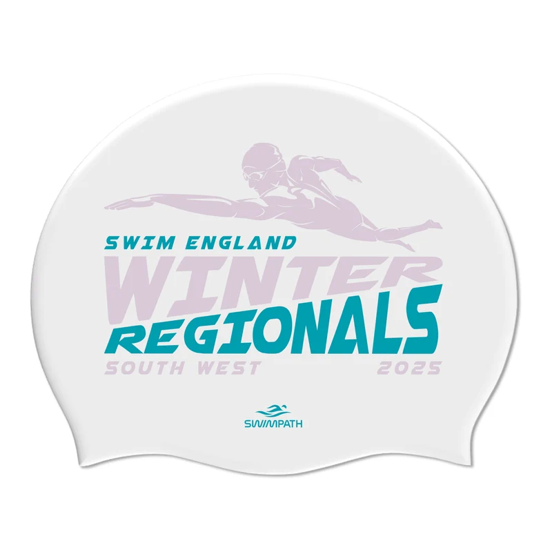 Swim England South West Winter Regionals 2025 Silicone Suede Swimming Cap - White