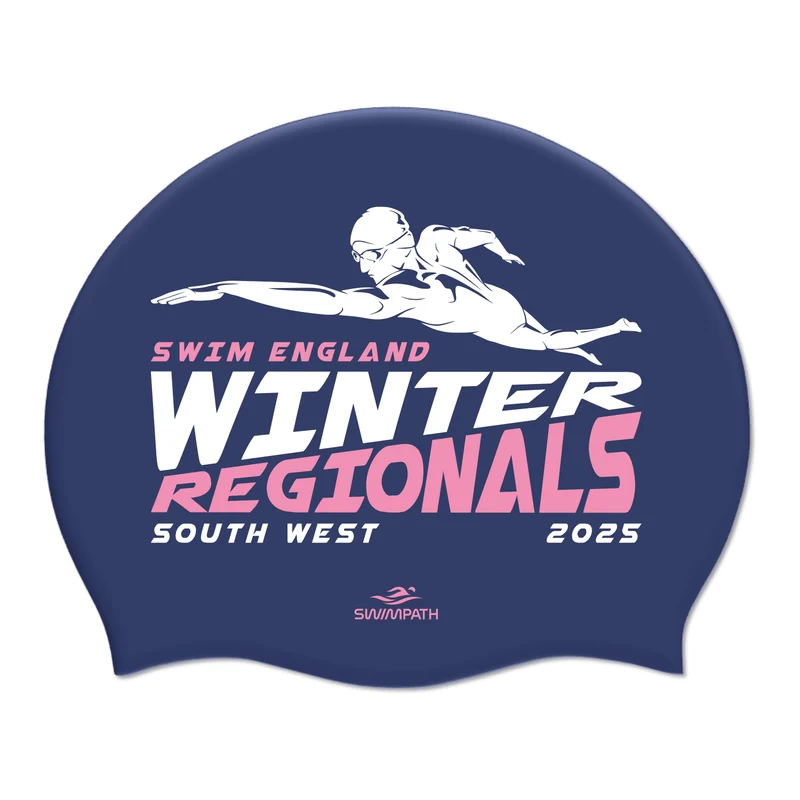 Swim England South West Winter Regionals 2025 Silicone Suede Swimming Cap - Navy