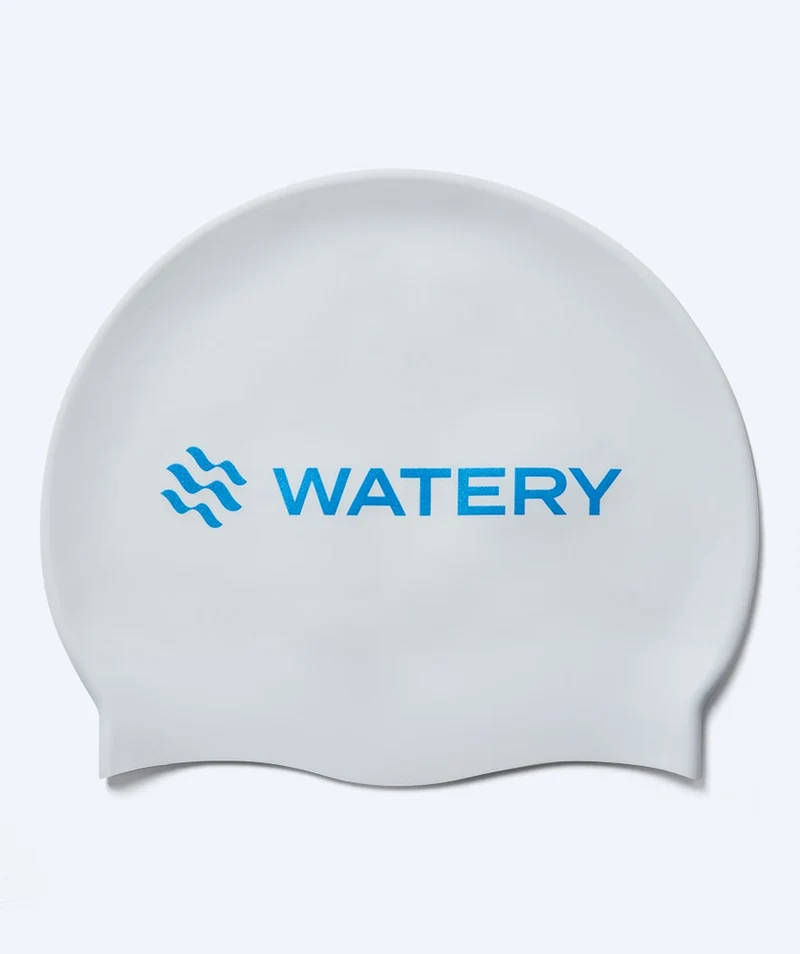 Watery Badekappe - Signature Metallic - Weiß/Blau