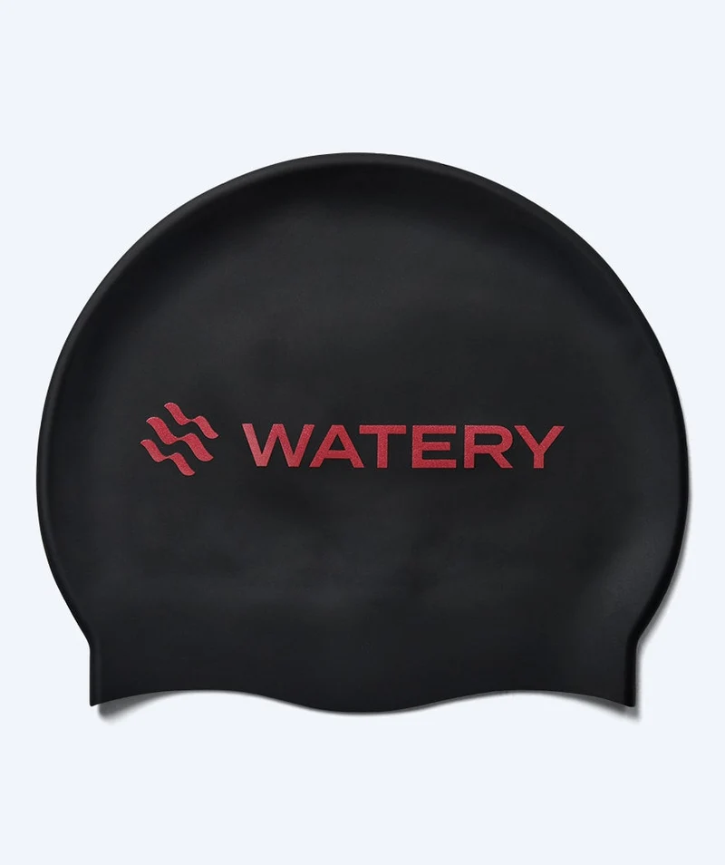 Watery Badekappe - Signature Metallic - Schwarz/Rot