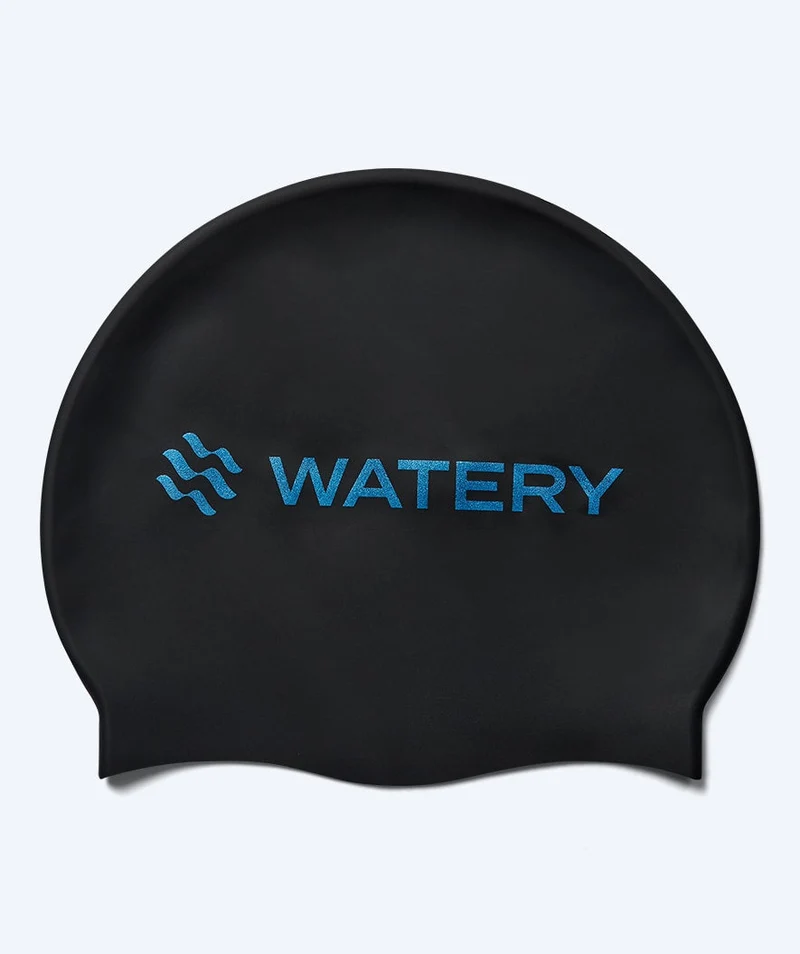 Watery Badekappe - Signature Metallic - Schwarz/Blau