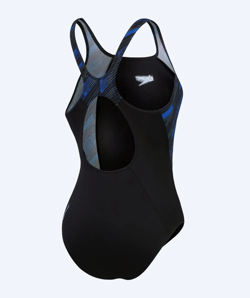 Speedo Badeanzug für Damen - Hyperboom Splice Muscleback - Schwarz/Dunkelblau