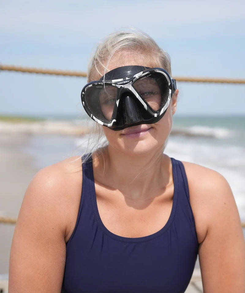Watery Tauchmaske für Erwachsene (ab 12 Jahre) - Rudder Camo - Klar