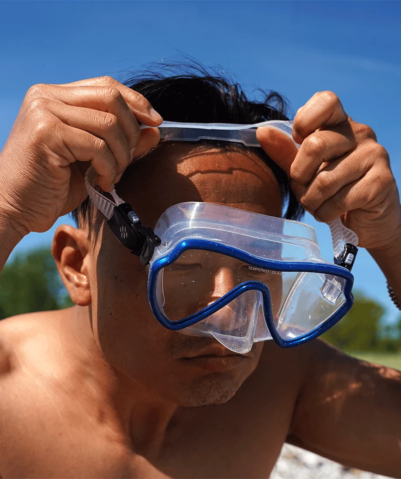 Watery Tauchmaske für Erwachsene (ab 15 Jahre) - Fraser - Blau/Klar