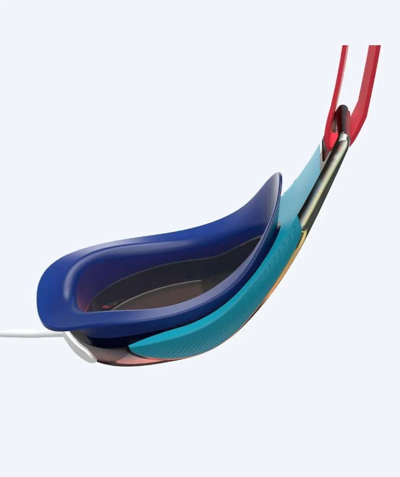 Speedo Wettkampf Schwimmbrille für Kinder (6-14) - Fastskin Hyper Elite Mirror - Rot/Blau