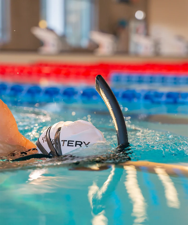 Watery Mittelschnorchel zum Schwimmen - Phoenix Elite - Schwarz