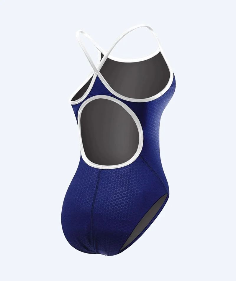 TYR Badeanzug für Damen - Durafast Elite Hexa - Dunkelblau/Weiß