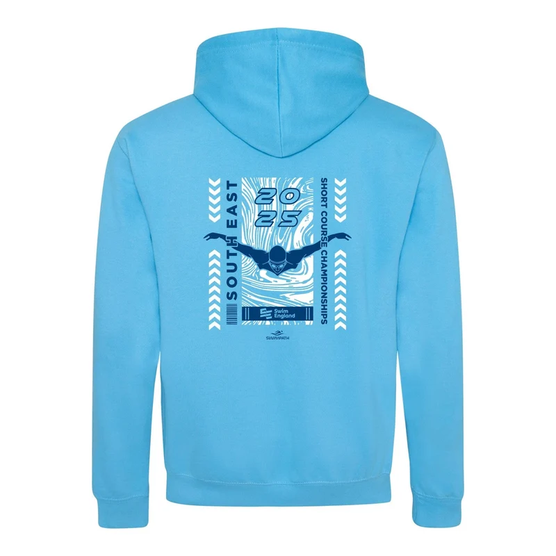 Swim England South East Short Course Championships 2025 Hoodie - Hawaiian Blue / Oxford Navy