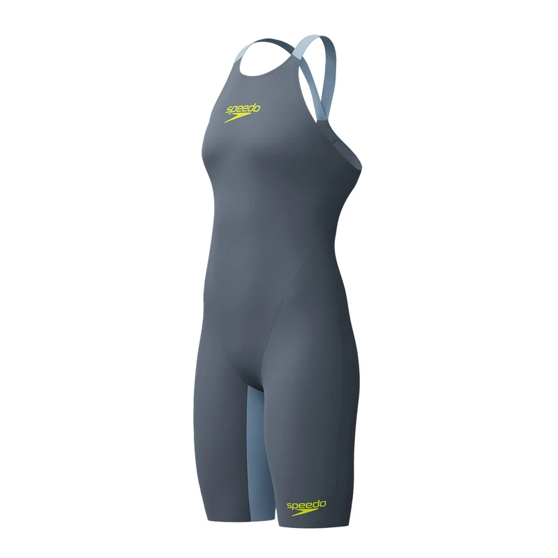 Speedo Fastskin LZR Pure Valor 2.0 Openback Womens Kneeskin - Grey Lead/Acadia Blue