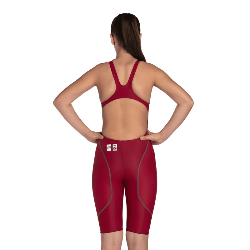 Arena Powerskin ST NEXT Junior Girls Open Back Kneeskin - Deep Red