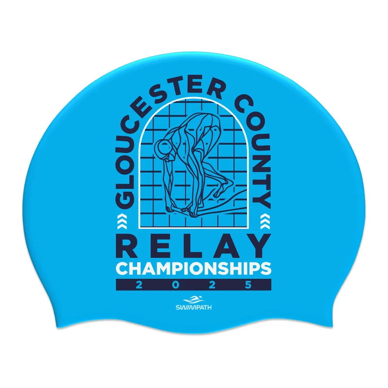 Gloucester County ASA Relay Championships 2025 Silicone Suede Swimming Cap - Sky Blue