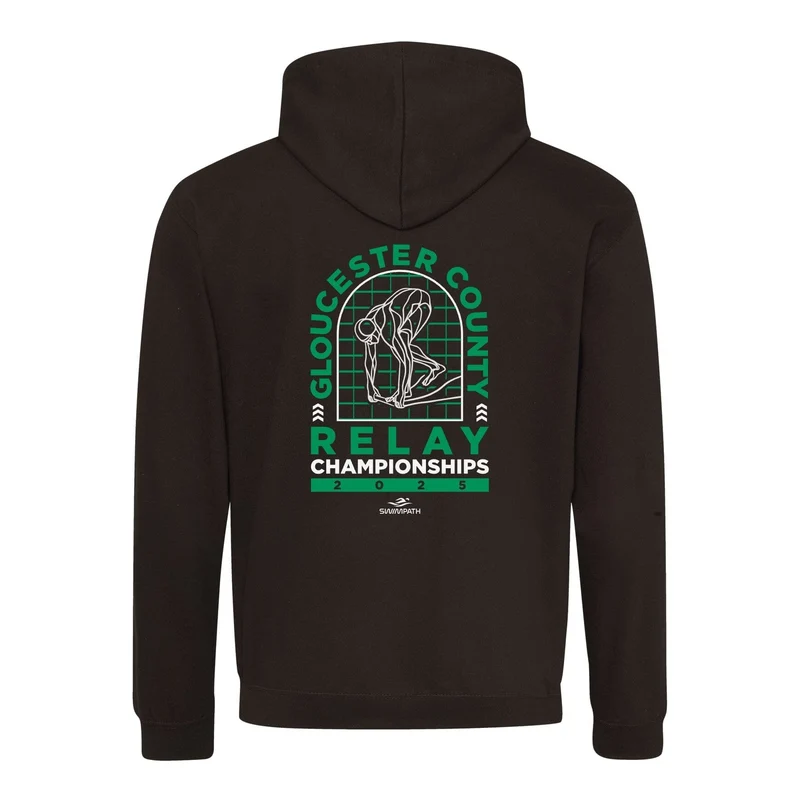 Gloucester County ASA Relay Championships 2025 Hoodie - Jet Black / Kelly Green