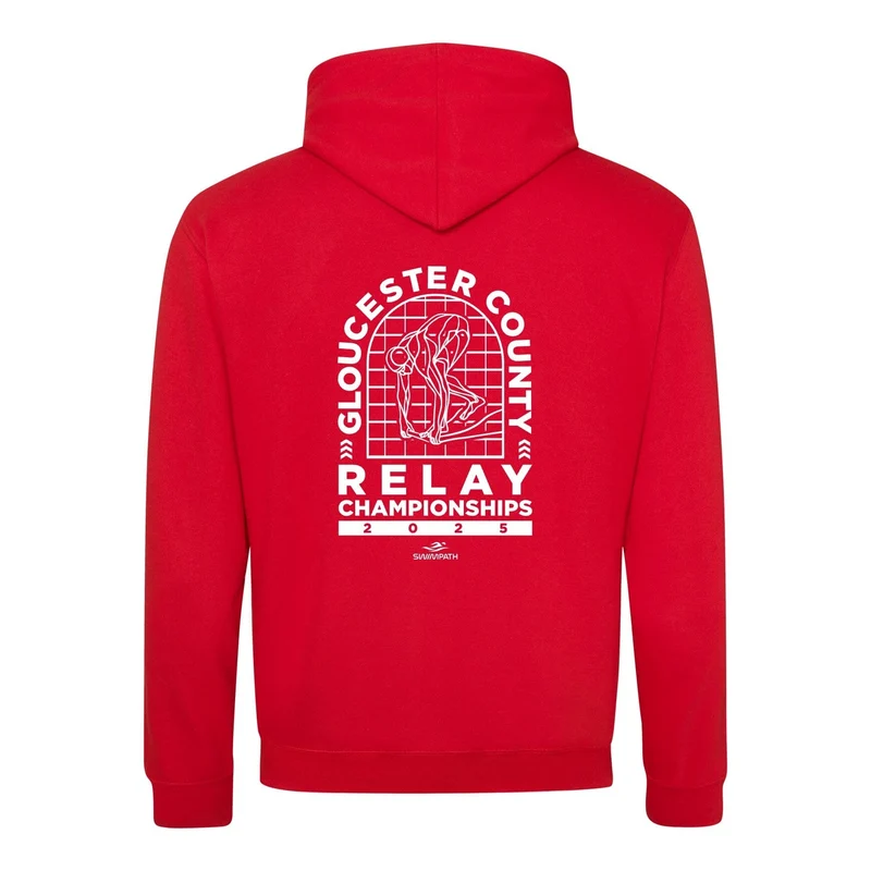 Gloucester County ASA Relay Championships 2025 Hoodie - Fire Red / Arctic White
