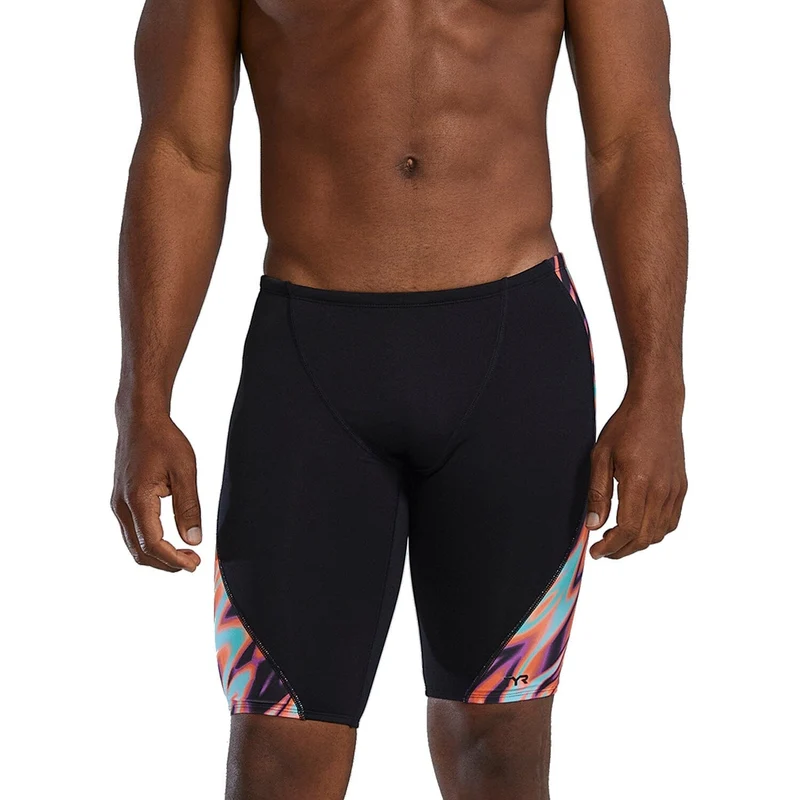 TYR Disarray Durafast Elite Blade Splice Men's Jammer - Orange/Multi