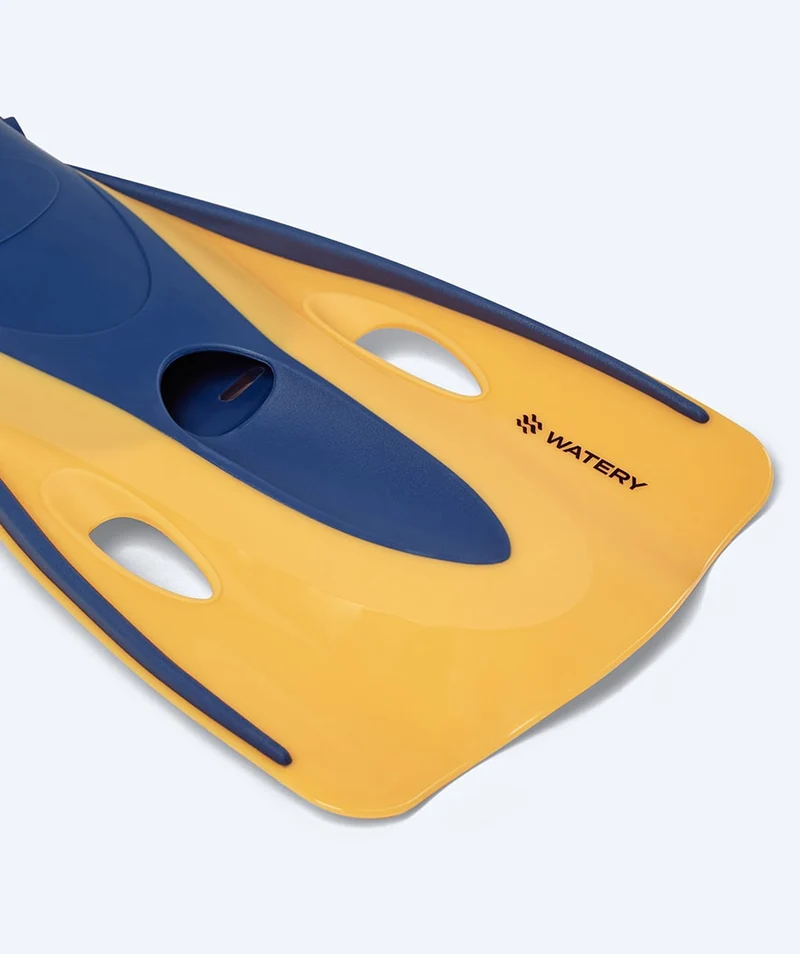 Watery Taucherflossen für Erwachsene - Launch - Dunkelblau/Orange