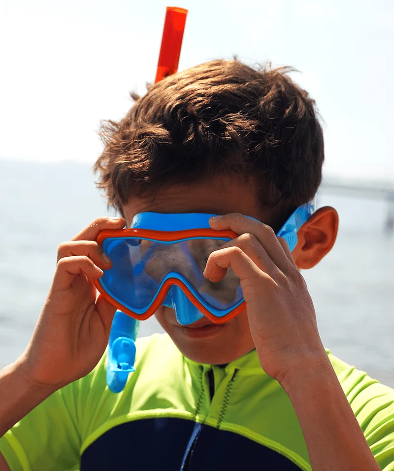 Watery Schnorchelset für Kinder (4-10) - Pulina/Bimasha - Orange/Dunkelblau