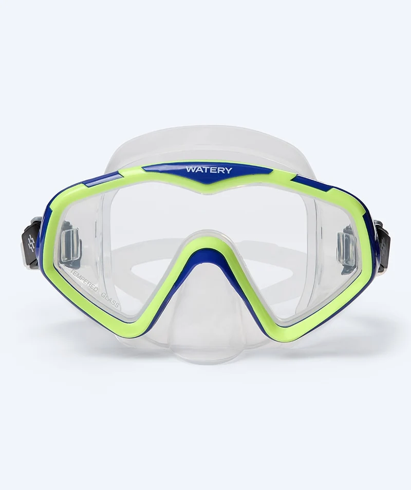 Watery Tauchmaske für Erwachsene (ab 15 Jahre) - Leach Pro - Blau/Gelb