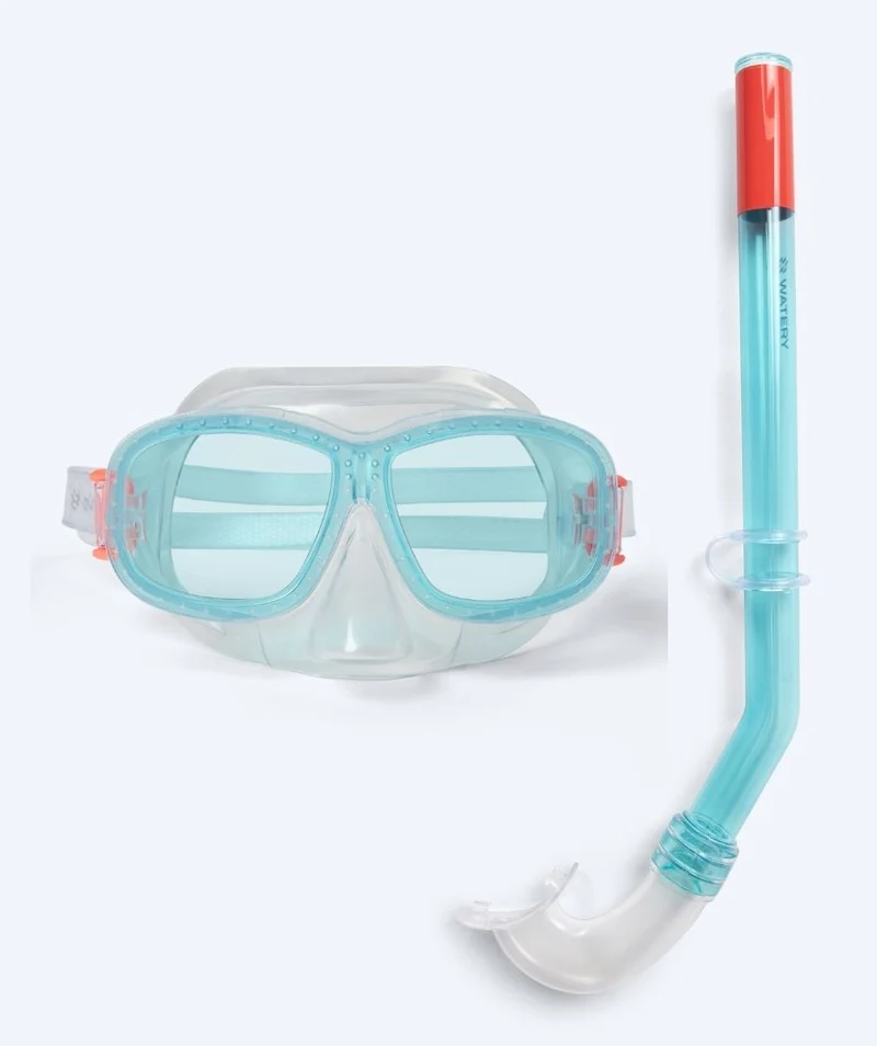 Watery Combo Schnorchelset für Kinder (4-10) - Wyre - Weiß/Blau