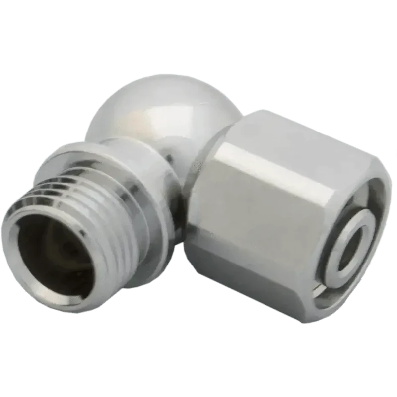 High Flow Adapter 90 degree chrome 9/16 inch