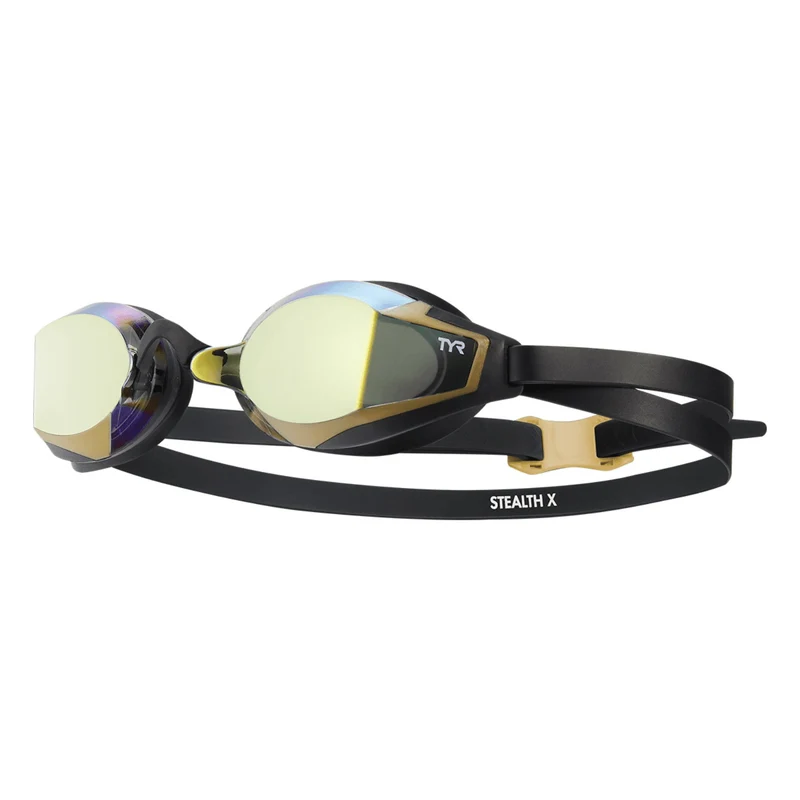 TYR Stealth X Mirror Racing Goggles - Gold/Black