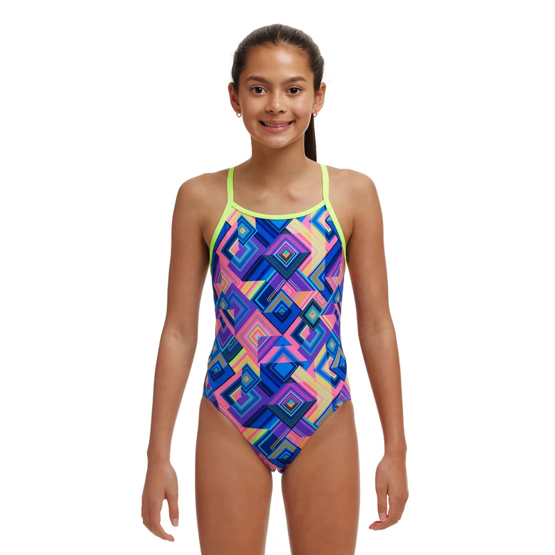 Funkita Be Square Diamond Back Girls Swimsuit