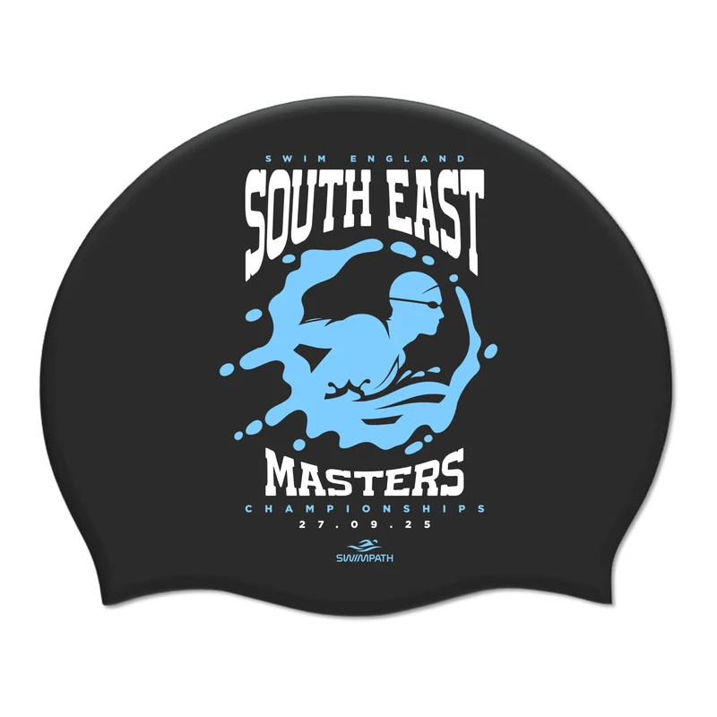 Swim England South East Masters Championships 2025 Silicone Suede Swimming Cap - Black