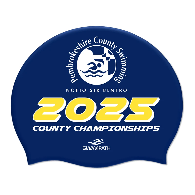 Pembrokeshire County Championships 2025 Silicone Suede Swimming Cap - Navy