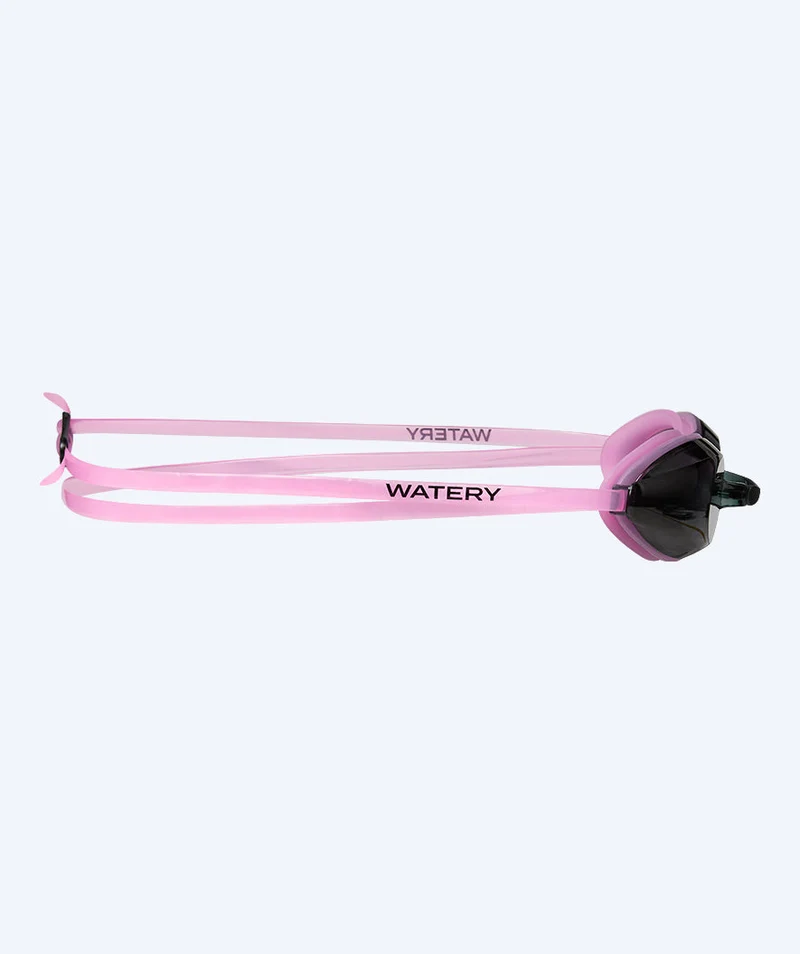 Watery Schwimmbrillen mit Sehstärke für Kurzsichtige Erwachsene - (-1.5) – (-8.0) - Catch - Rosa (Smoke Scheiben)