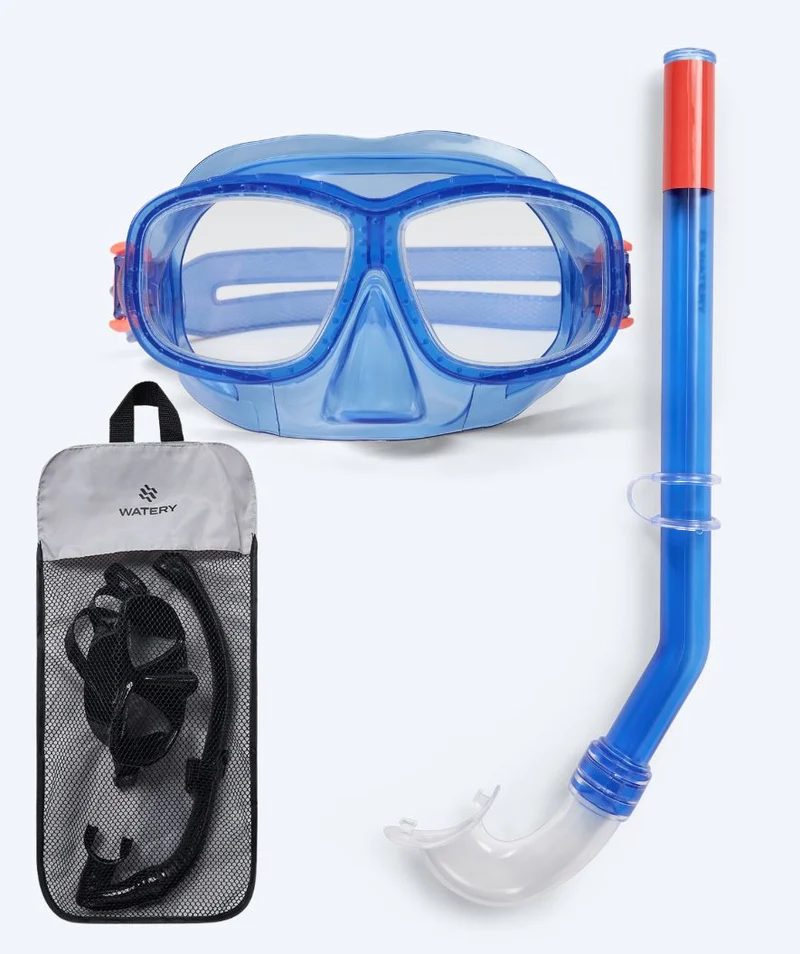 Watery Combo Schnorchelset für Kinder (4-10) - Wyre - Dunkelblau