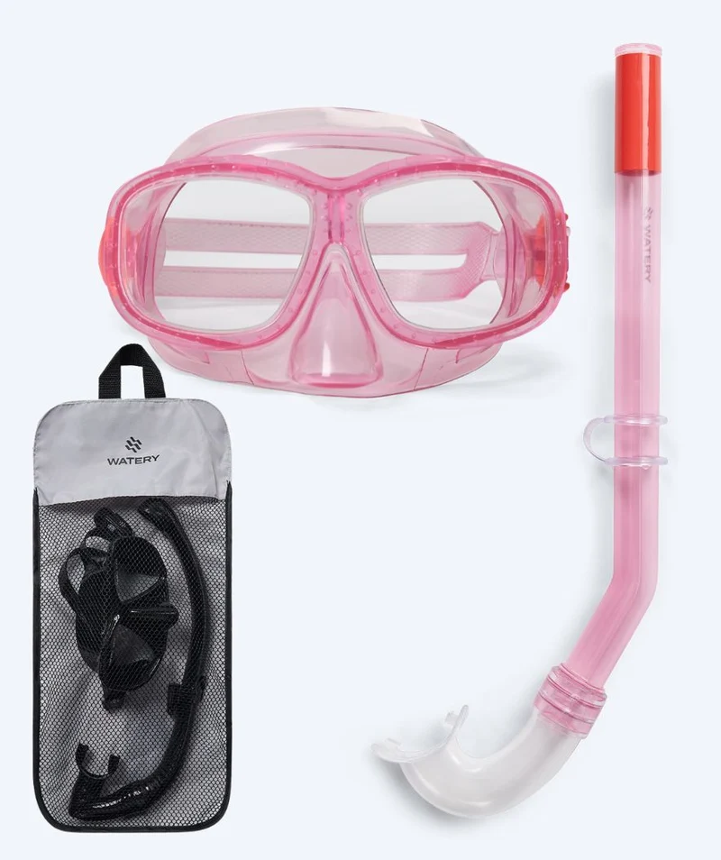 Watery Combo Schnorchelset für Kinder (4-10) - Wyre - Hellrosa