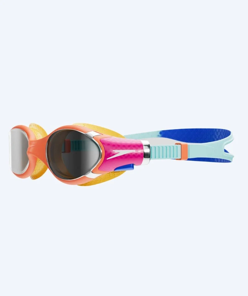 Speedo Schwimmbrille für Kinder (6-14) - Biofuse 2.0 Mirror - Orange/Dunkelblau