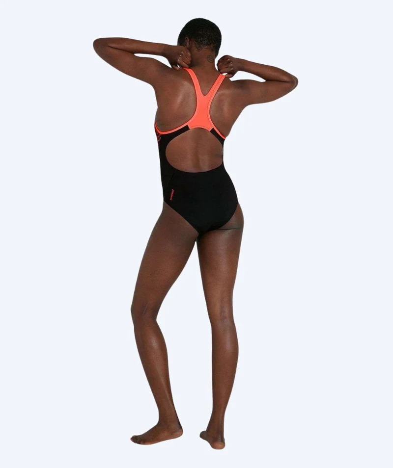 Speedo Badeanzug für Damen - Placement Laneback - Schwarz