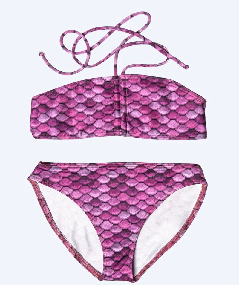 Kuaki Mermaids Meerjungfrau Bikini Top für Mädchen - Hellrosa