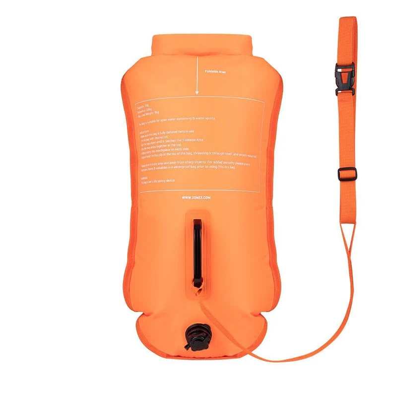 Zone3 Recycled Safety Buoy/Dry Bag 28L - Orange