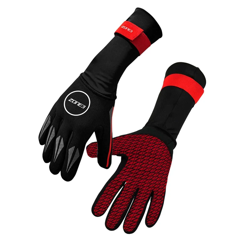 Zone3 Neoprene Swim Gloves - Black/Red