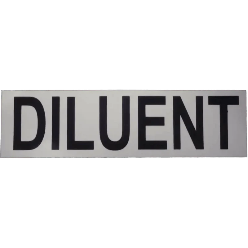 Sticker DILUENT (small 17x5 cm) white/black 17cm x 5cm