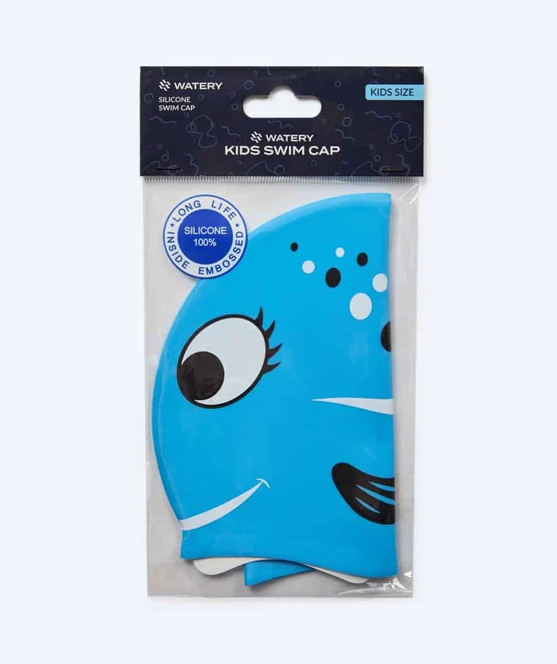Watery Badekappe für Kinder - Dashers - Fish (Hellblau)