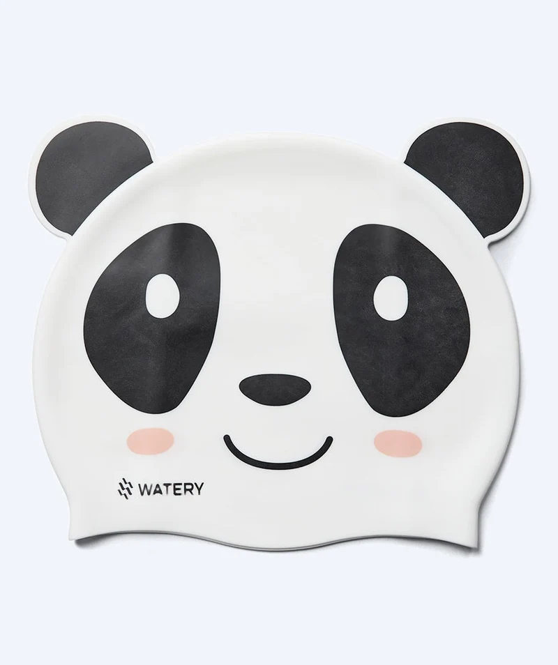 Watery Badekappe für Kinder - Dashers - Panda Bear (Weiß/Schwarz)