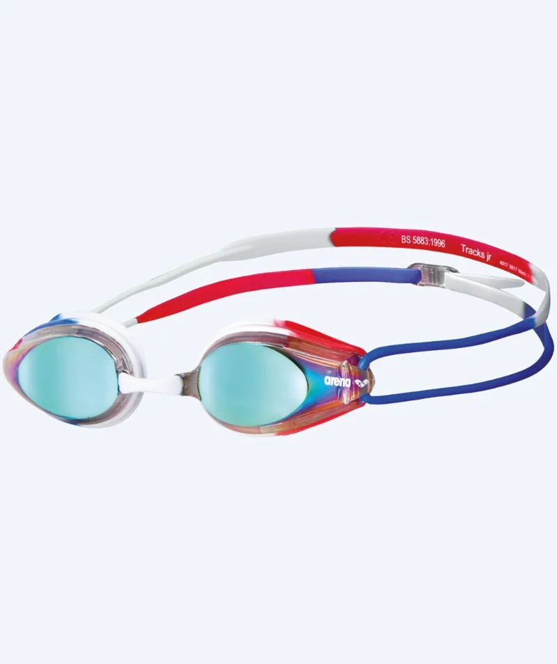 Arena Wettkampf Schwimmbrille für Kinder (6-12) - Tracks Mirror - Gold/Blau