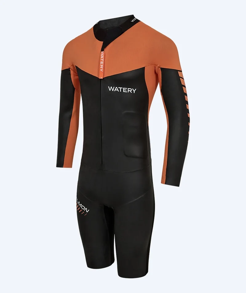 Watery Neoprenanzug für Herren - Salmon Swimrun - Schwarz/Orange