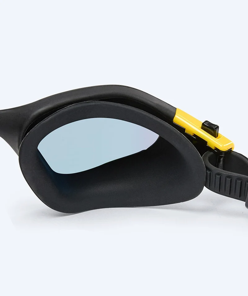 Watery Schwimmbrille für Freizeitschwimmer - Raven Mirror - Schwarz/Gelb