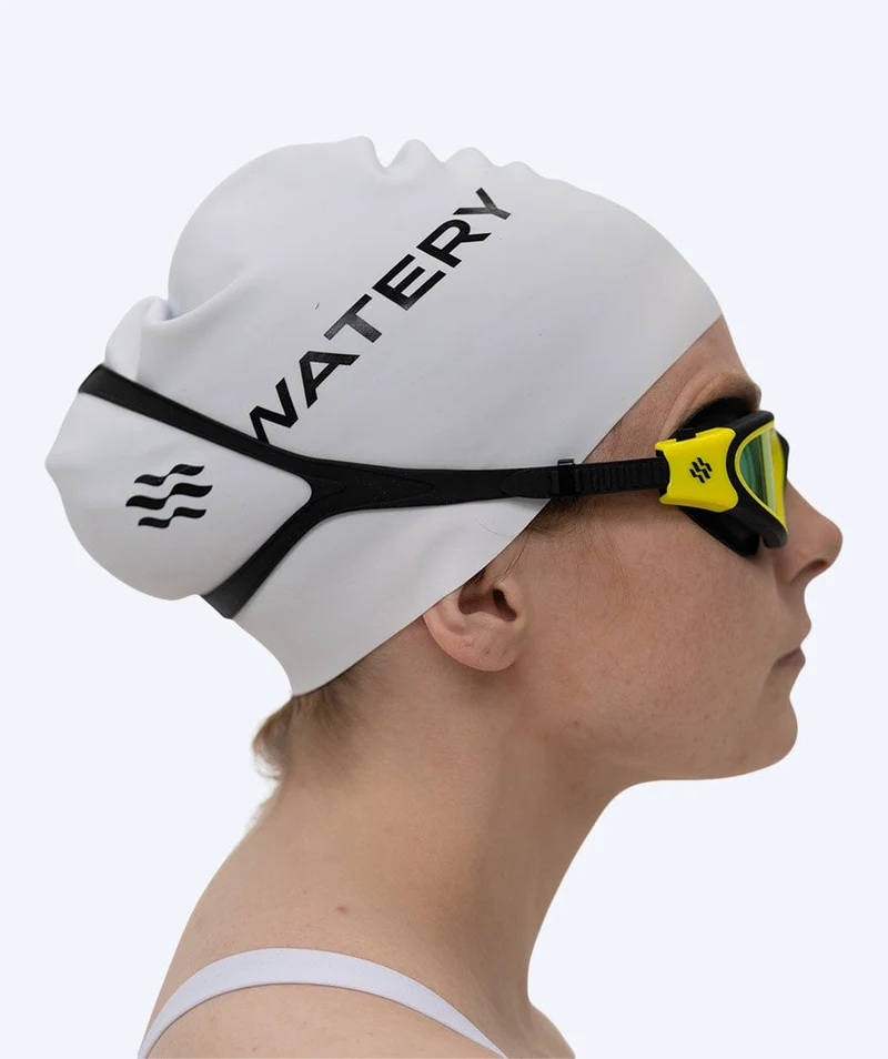 Watery Schwimmbrille für Freizeitschwimmer - Raven Mirror - Schwarz/Gelb
