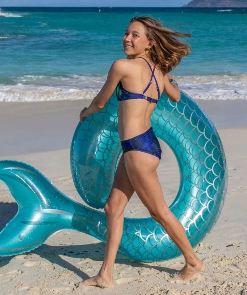 Fin Fun Meerjungfrau Bikini für Kinder - Royal Shell - Laguna Blue