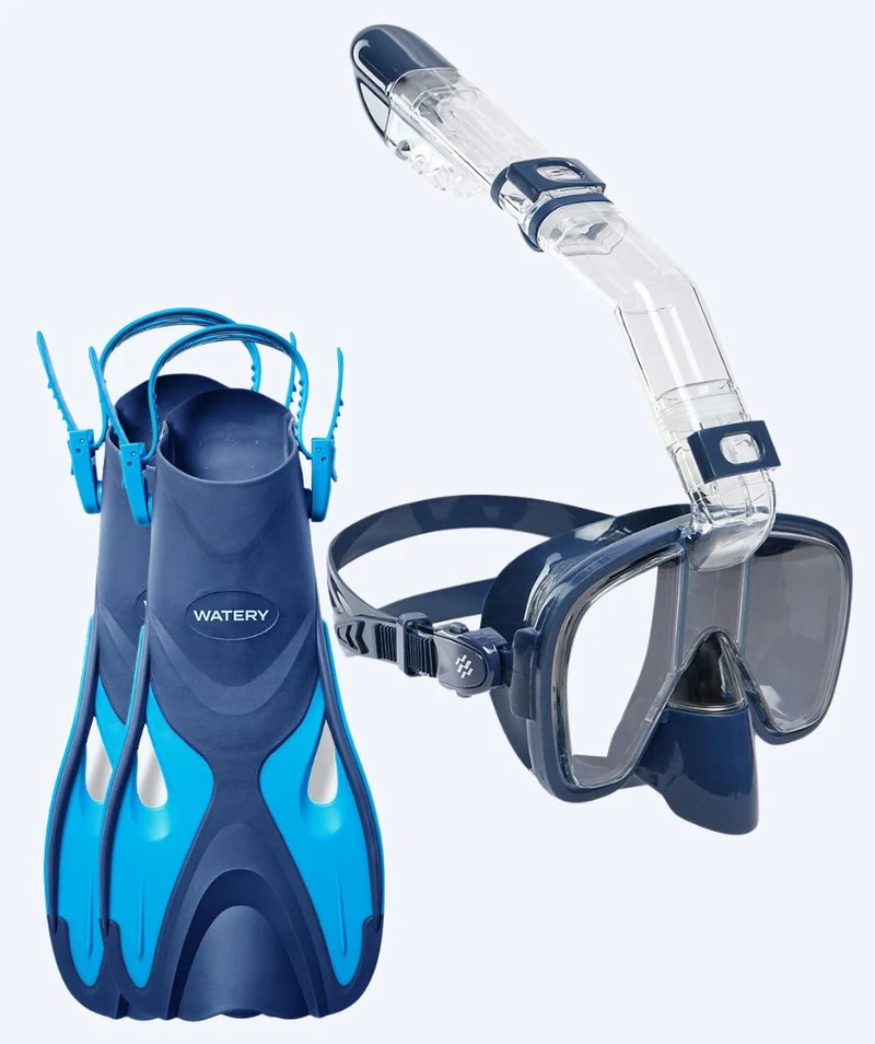 Watery Schnorchelset für Kinder - Fisher/Pearl - Blau/Dunkelblau