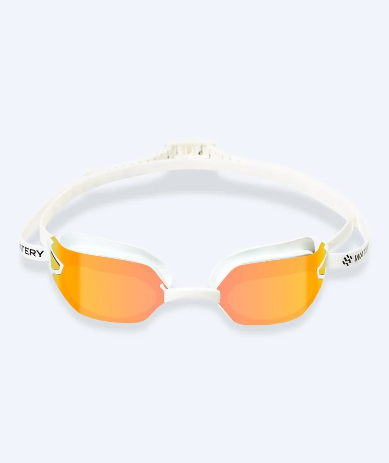 Watery Wettkampf Schwimmbrille für Kinder - Power Lane - Weiß/Gold