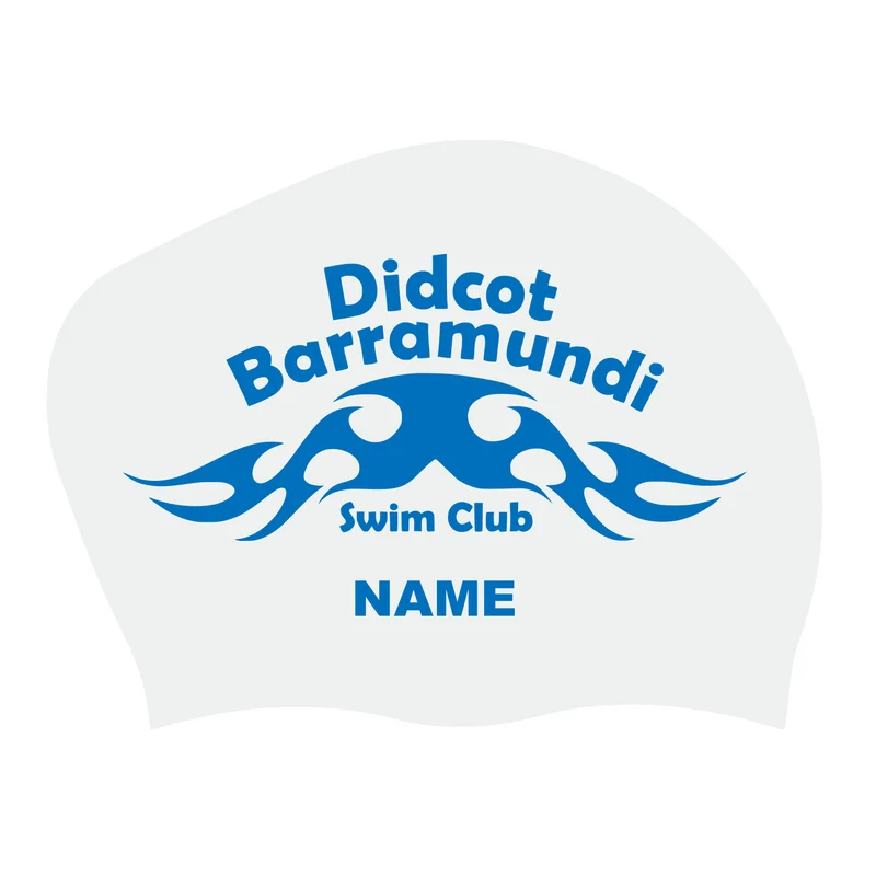 Didcot Barramundi Swim Club Long Hair Silicone Suede Swimming Cap - Named