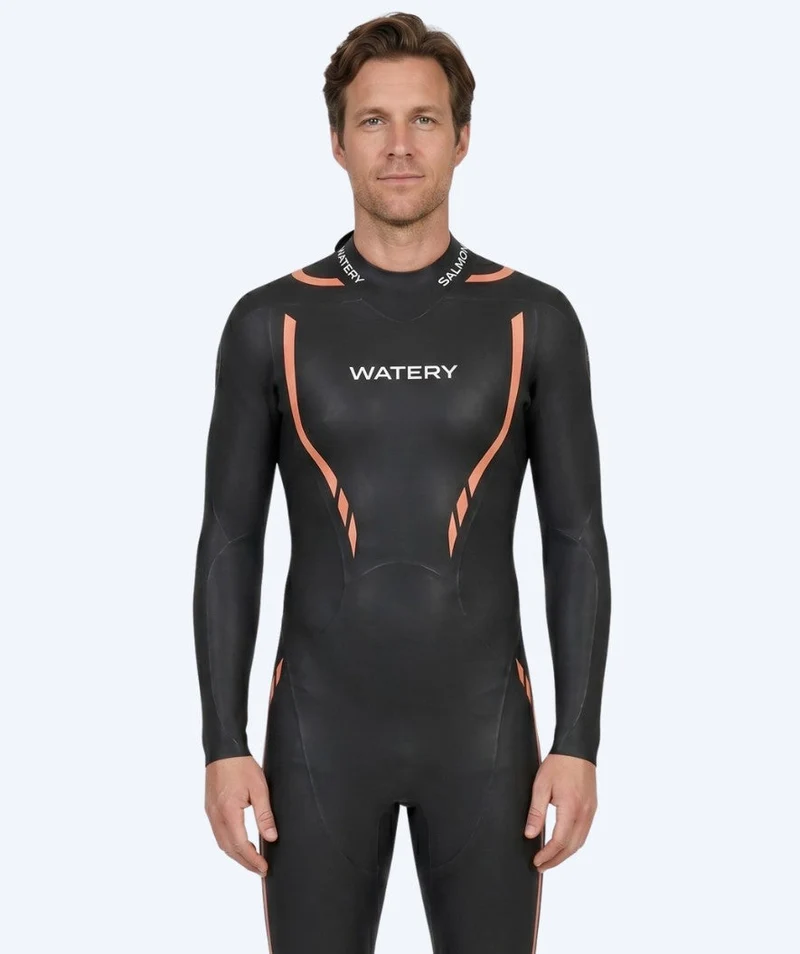 Watery Neoprenanzug für Herren - Salmon Glide - Schwarz/Orange