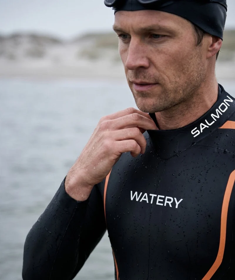 Watery Neoprenanzug für Herren - Salmon Glide - Schwarz/Orange
