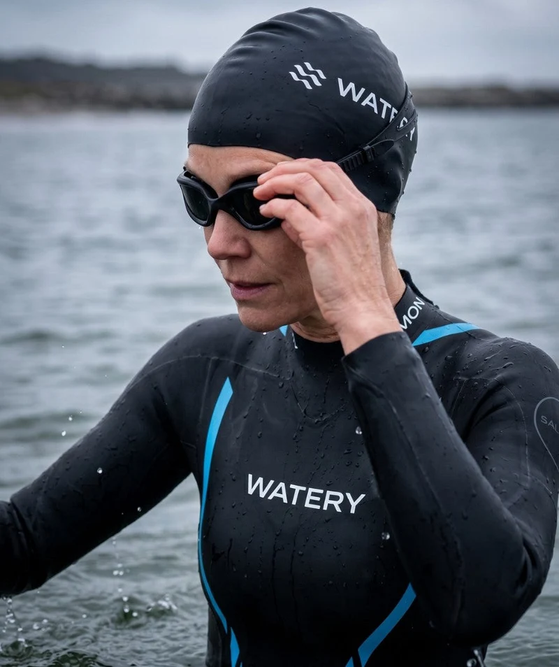 Watery Neoprenanzug für Damen - Salmon Glide - Schwarz/Blau