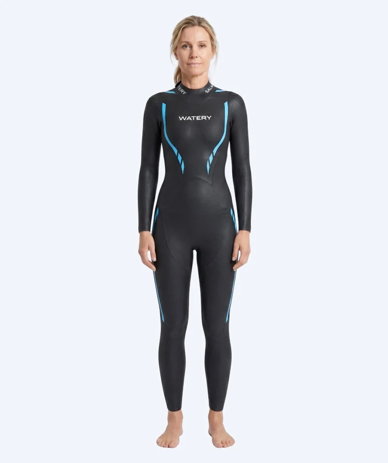 Watery Neoprenanzug für Damen - Salmon Glide - Schwarz/Blau